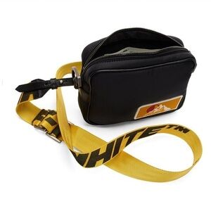 Off White nylon crossbody with mountain logo